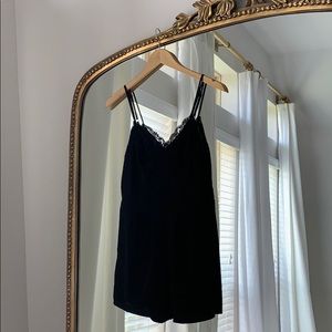 Forever 21 Black Spaghetti Strap Lace Romper